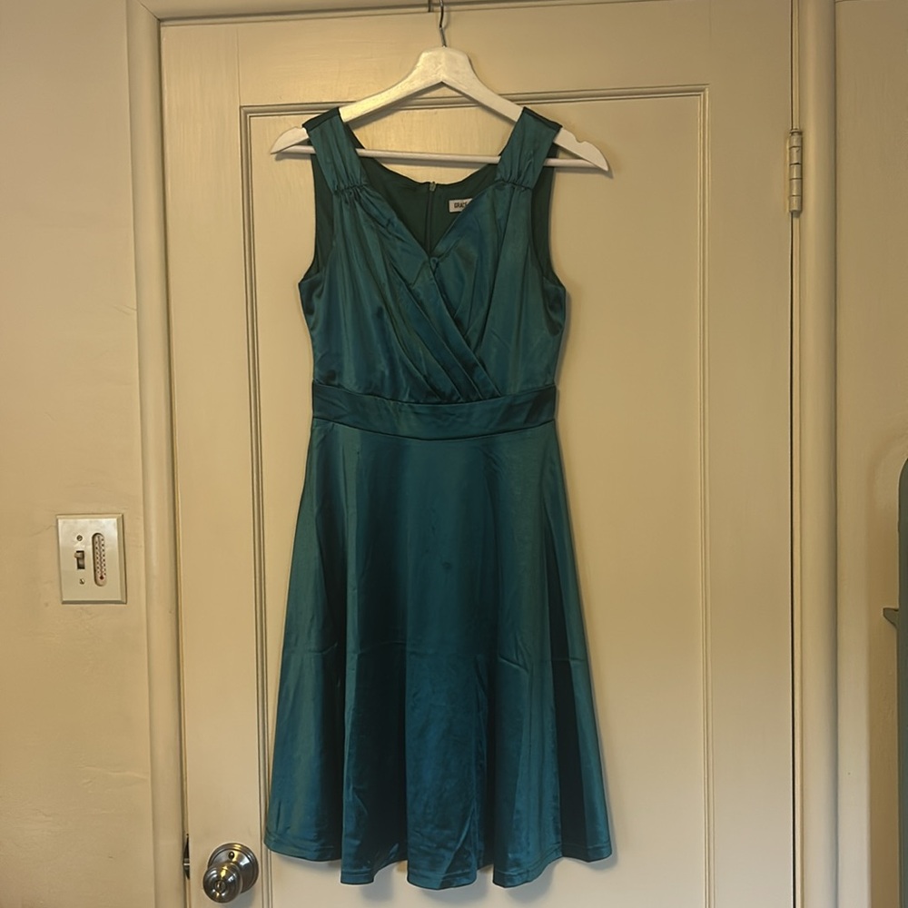 Grace Karin Teal Sleeveless Mini Dress